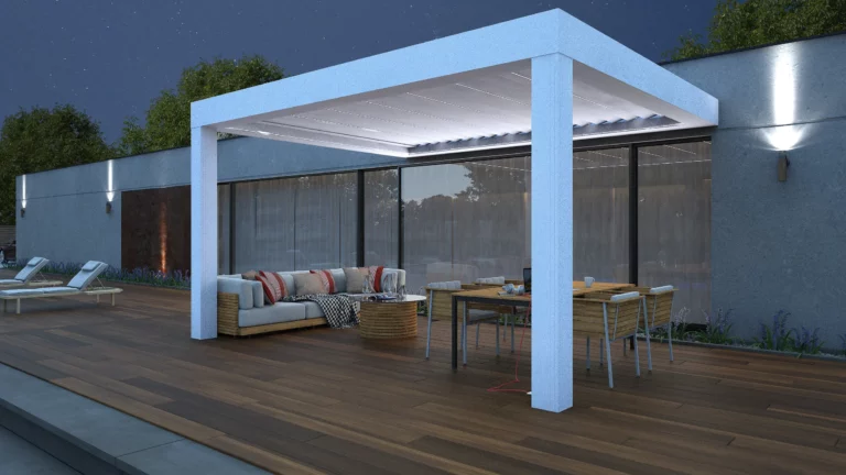 Pergola bioclimatique en aluminium modèle Poppy